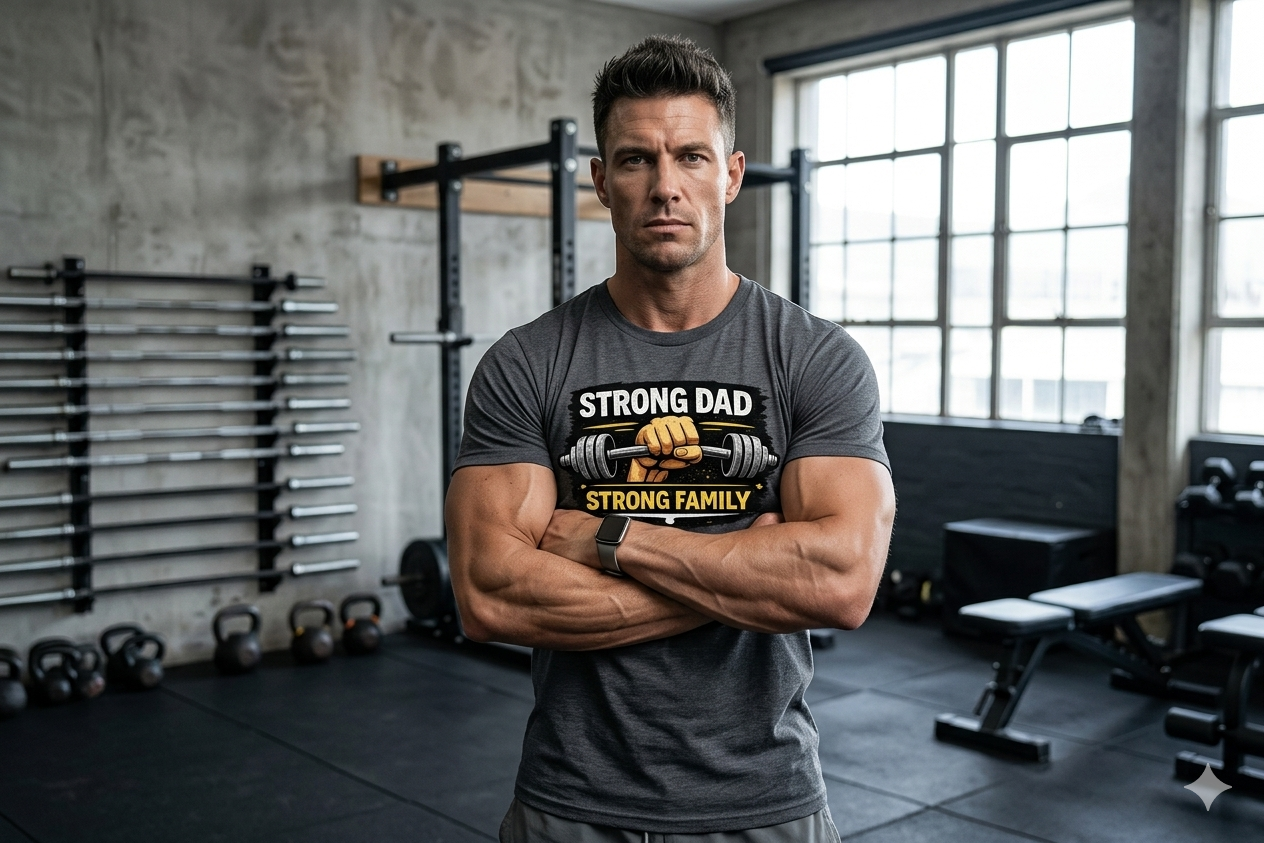 STRONG DAD STRONG FAMILY T-SHIRT | GYM | T-SIRT | DAD GIFT